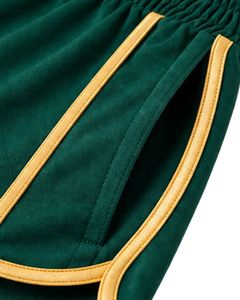 Shorts de sport pour femmes vert foncé et jaune, séchage rapide, respirant, pour la gym, le fitness, décontracté, été, taille élastique, vêtements de sport - Product Image 6