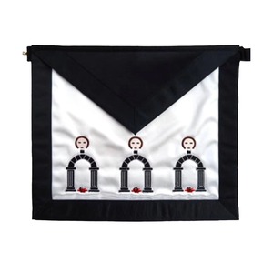 10th Degree Scottish Rite <b>Apron</b> <b>White</b> with Black Embroidery All Masonic Regalia Accessories Available At One Store Online - Product Image 1