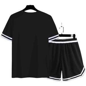 Conjunto de 2 piezas para hombre, nuevo, de verano, transpirable, camiseta de manga corta y pantalones cortos, traje deportivo informal. - Product Image 2