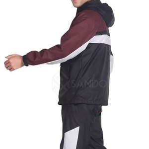 Men's Color Blocking Tracksuit Hooded Zipper Full Sleeve Sporty Style Quick Dry Polyester Autumn Wear - Product Image 2