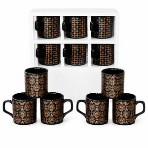 แก้วกาแฟเซรามิกสีดำขนาด 15 ออนซ์ ปรับแต่งได้ พร้อมลายพิมพ์สีทองขาว สำหรับเป็นของขวัญส่วนตัว - Product Image 1