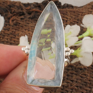 Anillo Grande de Cristal, Plata de Ley 925, Anillo de Cóctel con Gema Grande, Anillos Solitarios de Lujo al por Mayor, Joyería para Fiestas - Product Image 3