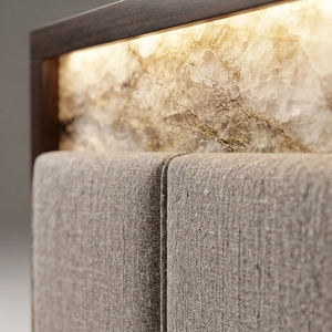 Modern <b>King</b> <b>Size</b> Solid Wood Upholstered <b>Bed</b> Frame with Wooden <b>Headboard</b> Bedroom Furniture for Hotel Apartment - Product Image 3