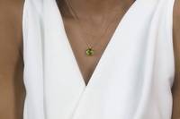 Collier avec pendentif en pierre précieuse péridot vert taillée en facettes, sertie en argent sterling 925, bijoux fins pour mariage, fête, cadeaux d'anniversaire