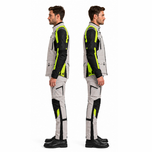 2026 Bikers Gear Australia Adventure Touring Motorcycle Suit Cordura Waterproof Riding <b>Jacket</b> and Pants Grey Neon - Product Image 3