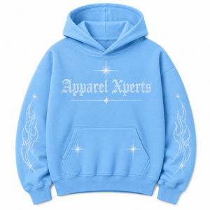 Sweat à capuche personnalisé avec strass en forme de flamme, surdimensionné, en molleton de coton épais, style streetwear Y2K - Product Image 3