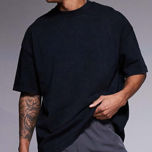 เสื้อยืดผู้ชาย ผ้าฝ้าย 100% รับออกแบบโลโก้ คุณภาพระดับพรีเมียม คอกลม ทรงโอเวอร์ไซส์ ไหล่ตก สไตล์สตรีทแวร์ เสื้อยืดเปล่าสำหรับผู้ชาย - Product Image 2