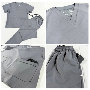 Custom-Made V-Neck Hospital Uniforms Antibacterial Medical <b>Hand</b>-<b>Washing</b> Suits Sweat-Absorbent Protective Unisex Polyester - Product Image 5