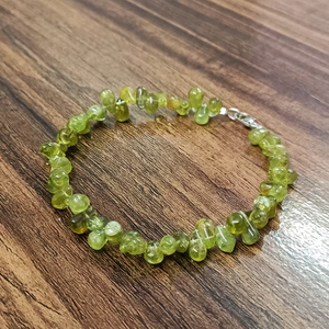 Natural Peridot <b>Bracelet</b> With Smooth Teardrop Gemstone Beads Handmade <b>Stretch</b> Jewelry For Girls And Women Peridot For Jewelry - Product Image 3