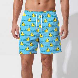 Shorts de Baño para Hombre con Estampado de Pato Amarillo, Secado Rápido, Cintura Elástica con Cordón, Traje de Baño Casual para Surf - Product Image 6