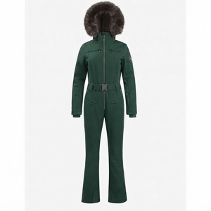 High Quality Men Jumpsuit Insulated Snowsuit with Detachable Fur Hood Slim Fitted Winter Snow <b>Overall</b> - Product Image 1