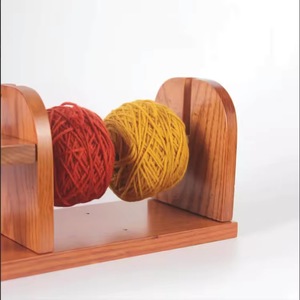 Wooden Yarn Holder Stand Double Rotating Ball Organizer with Tool Storage for <b>Sewing</b> Knitting Craft Use - Product Image 3