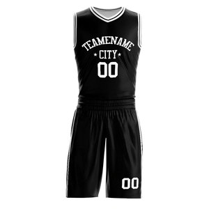 Camiseta de Baloncesto Personalizada al por Mayor, Bordada/Termosellada, con el Nombre del Equipo, en Color Negro y Blanco con Diseño de Grafiti, del Equipo Estadounidense - Product Image 2