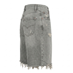 Shorts Bermuda en jean coupe bootcut vintage unisexe personnalisables pour votre marque, taille mi-haute, boutonnés sur le devant, en tissu à séchage rapide, pour l'été, vente en gros, taille moyenne - Product Image 3