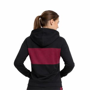 Sudadera con capucha y cuello alto para mujer, con forro polar transpirable, bolsillo frontal tipo canguro, ropa informal de invierno - Product Image 2