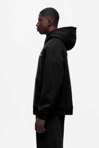 Ensemble survêtement homme noir uni avec logo personnalisé, sweat à capuche et pantalon de jogging assorti, OEM ODM, vente en gros de vêtements - Product Image 3