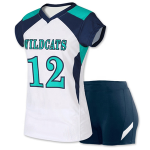 Tenue de volley-ball extensible personnalisable avec logo d'équipe, maillot et short légers pour l'entraînement - Product Image 1