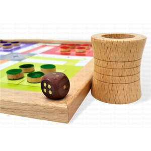 Jeu de société Ludo en bois fait main, bois de hêtre de qualité supérieure, jeux de table classiques pour la famille, jouets éducatifs écologiques pour enfants et adultes - Product Image 2