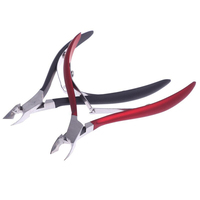Professional Stainless Steel Cuticle Nipper Matte Black Red Handle Nail Cutter Double Spring Dead Skin Trimmer Scissor Wholesale