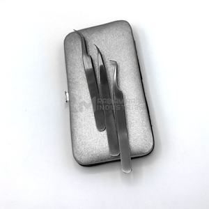 Pinzas Profesionales de Acero Inoxidable Antimagnéticas para Extensión de Pestañas, Color Negro Mate Plasma, 3 Puntas Diferentes - Product Image 5