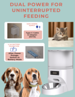 Distributeur automatique de nourriture sèche pour chiens, bols en plastique modernes et élégants, compatibilité avec les croquettes de 2 à 20 mm, conception facile à nettoyer, durable