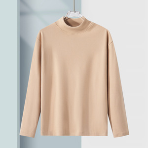 Camiseta Térmica de Manga Larga con Cuello Alto para Hombre, Personalizada con Logotipo OEM, Estilo Casual Urbano, para Otoño e Invierno - Product Image 4