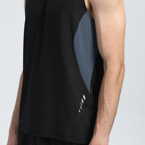 Camiseta sin Mangas Personalizada, Cuello Redondo, Tejida, Transpirable, Color Sólido, Ecológica, de Poliéster, Ropa Deportiva para Hombre - Product Image 6