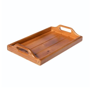 Bandeja de Té Rectangular de Madera Maciza de Nogal Personalizada al por Mayor con Asas, Diseño Moderno, Duradera y Ecológica para Servicios de Hotel, Mejor Precio - Product Image 3
