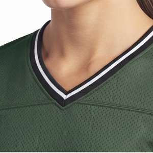 Women V-Neck Short Sleeve Lacrosse Jersey Mesh Custom Sublimated Women lacrosse Shirt Women's Lacrosse Jersey with Name Logo - Product Image 5