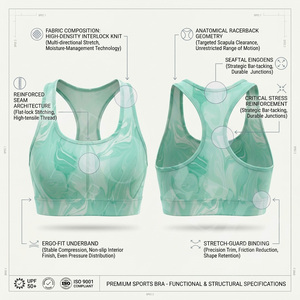 Soutien-gorge de sport personnalisé en polyester élastique, style personnalisé, pour la course, la gym, l'entraînement, crop top push-up, vêtements de sport doux, OEM ODM - Product Image 3