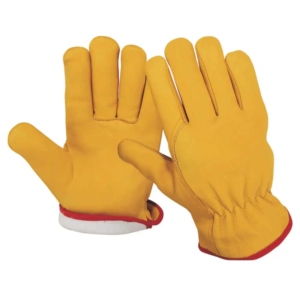 Premium Quality Cowhide Grain Safety <b>Gloves</b> with Fur Lining Comfortable Hand and Arm Protection for Industrial Working Driving - Product Image 1