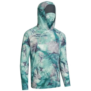 Sweat à capuche de pêche pour homme à manches longues, anti-bactérien, UPF 50, imprimé, coupe-vent, en Spandex/Polyester, fabriqué au Pakistan - Product Image 2