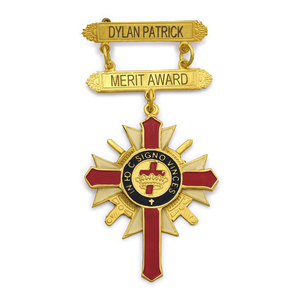 Medalla de mérito personalizada para oficiales de los Caballeros Templarios anteriores almirantes, joya de pecho, chapada en oro, insignia masónica con barra grabable - Product Image 4