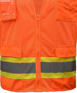 Gilet de sécurité haute visibilité PLAYER'S POINT certifié CE/EU, bandes réfléchissantes orange, en polyester, unisexe, pour le travail - Product Image 4