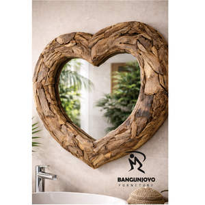 Espejo Moderno de Madera de Teca - Diseño Duradero, Ecológico y que Ahorra Espacio para Uso en Villas, Hoteles y Apartamentos - Product Image 3