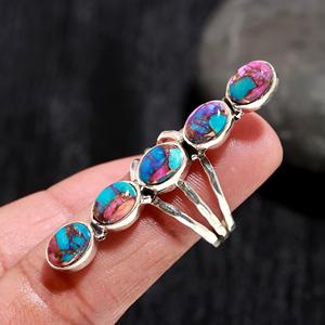 Oyster Copper <b>Turquoise</b> Oval Cut Gemstone 925 Sterling Silver Solid Women's Handmade Bezel Setting Third Party Certified <b>Ring</b> - Product Image 1