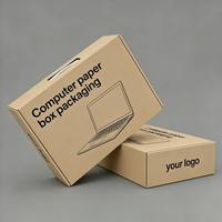Boîtes d'emballage pour ordinateur portable en carton ondulé biodégradable à fermeture magnétique, découpe personnalisée, robustes, avec logo personnalisé