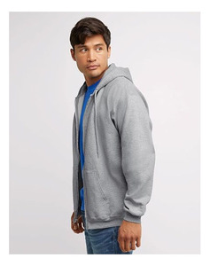 OEM High Quality Unisex Heavyweight Sweatshirt Hoodie Custom Lined Distressed Full Zip Hoodie with Logo Print - Product Image 4