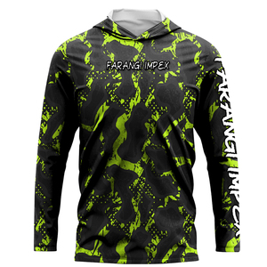 Sudadera con Capucha Personalizada para Pesca en Kayak, Manga Larga, Resistente a los Rayos UV, Transpirable, Camiseta Deportiva para Exteriores, Estampado Geométrico Morado, Secado Rápido, Anti UV - Product Image 3