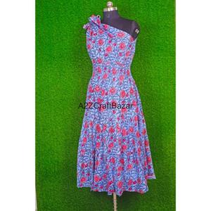 Robe moulante mi-longue à épaules dénudées la plus vendue, 100 % coton pur, imprimé floral élégant, détail ajouré, confortable pour les fêtes et la plage - Product Image 5