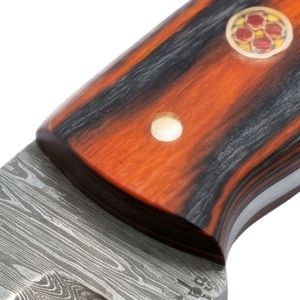 Red Blue <b>Multi</b> Color Wood Handle Forged Steel Skinner Damascus Steel Fixed Blade Hunting Knife <b>Camping</b> Outdoor Survival <b>Tool</b> - Product Image 6