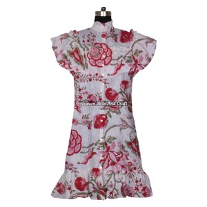Vestido de Moda con Estampado de Bloques Estilo Bohemio Gitano de Algodón para Mujer, Novedad de Fábrica India 2026, Vestido de Noche para Mujer - Product Image 4