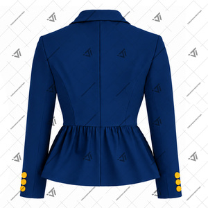 Custom Solid Greek North Carolina A&T State University Clothing Embroidered 100% Cotton Semi Formal Peplum <b>Blazer</b> Coat - Product Image 3