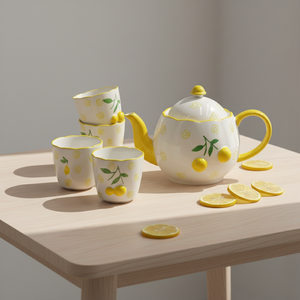 Premium Quality 3460983SETB-1.0 NEW BONE CHINA <b>TEA</b> <b>POT</b> <b>SET</b> W/4CUP - Product Image 4