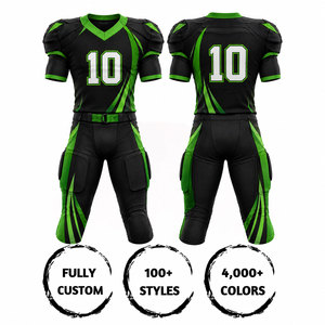 Ensemble d'uniformes de football américain personnalisés en polyester, col en V, manches courtes, tissu respirant, pantalon ajusté, adulte - Product Image 2