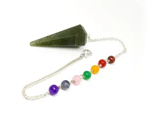 New Design Wholesale Premium Quality Natural Green Jade Chakra Chain Pendulum For Healing Meditation From India