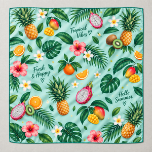 Custom Printed Fruit <b>Scarf</b> Square Tassel Soft Lightweight Womens Headscarf OEM ODM Manufacturer Wholesale - Product Image 5