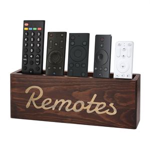Handmade Wooden Rectangle <b>Remote</b> <b>Holder</b> Caddy Multi Compartment Organizer Modern Design Birthday Bulk Wholesale Low Price - Product Image 1