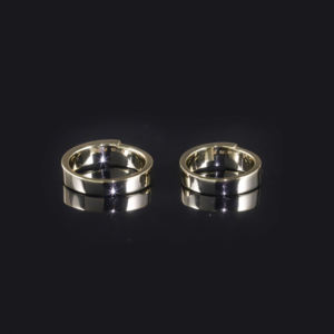 Modern Geometric Wedding Bands 14K Solid <b>Gold</b> Lab Grown Diamond Prong Setting Channel <b>Set</b> Unisex <b>Rings</b> - Product Image 2