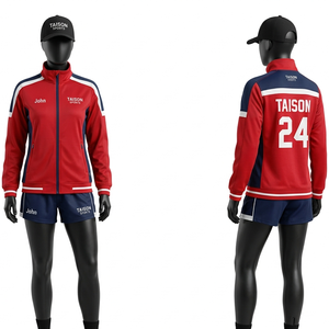 Premium 260 GSM Polyester Spandex Rugby Training <b>Jacket</b> <b>Pink</b> Navy White Panel Design Full Zip Custom Sublimation Logo - Product Image 4